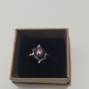 Elegant Silver and Purple Women's Ring